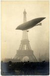 Airship Le Jaune by the LeBaudy brothers glides by the Eiffel Tower in 1903.jpg